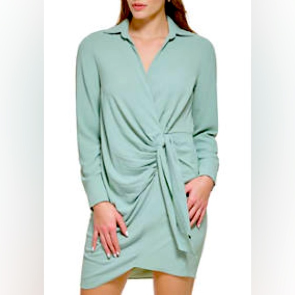 NWT | Calvin Klein | Long Sleeve Surplice Side Tie Dress